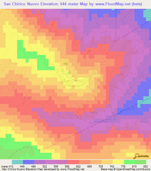 San Chirico Nuovo,Italy Elevation Map