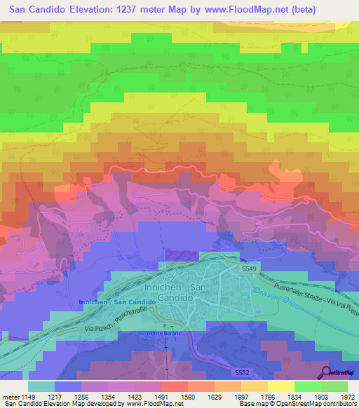 San Candido,Italy Elevation Map