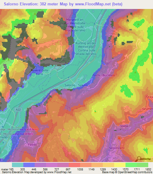 Salorno,Italy Elevation Map