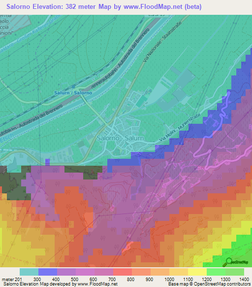 Salorno,Italy Elevation Map