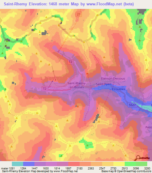 Saint-Rhemy,Italy Elevation Map