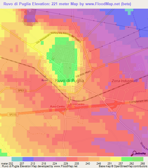 Ruvo di Puglia,Italy Elevation Map