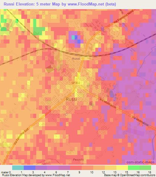 Russi,Italy Elevation Map