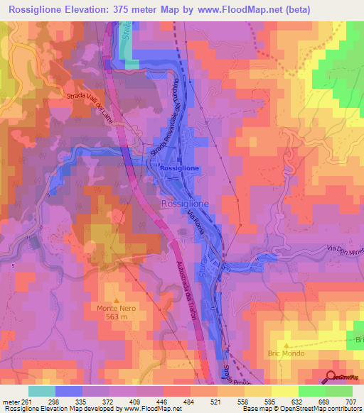 Rossiglione,Italy Elevation Map