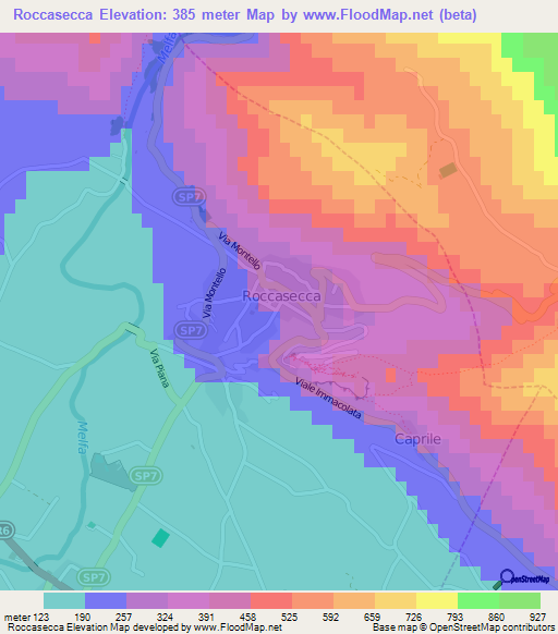 Roccasecca,Italy Elevation Map