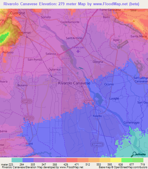 Rivarolo Canavese,Italy Elevation Map