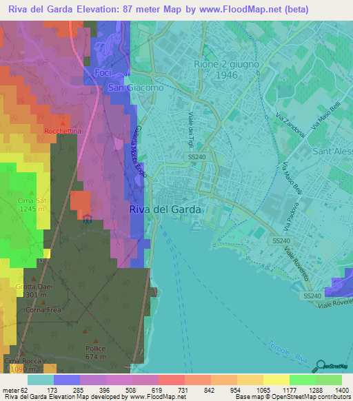 Riva del Garda,Italy Elevation Map