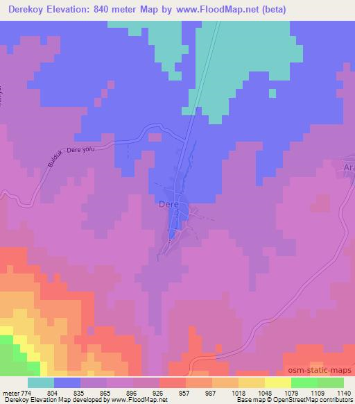 Derekoy,Turkey Elevation Map