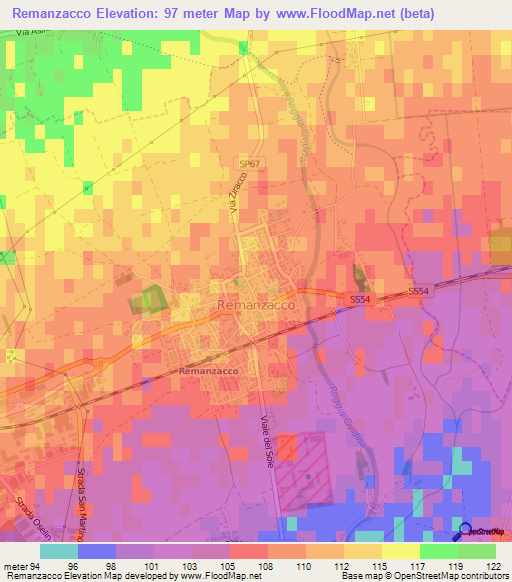 Remanzacco,Italy Elevation Map