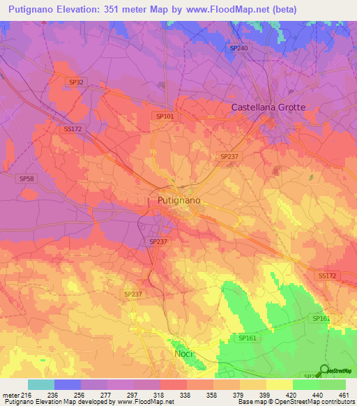 Putignano,Italy Elevation Map