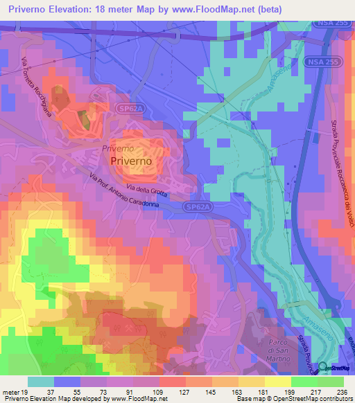 Priverno,Italy Elevation Map