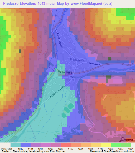 Predazzo,Italy Elevation Map