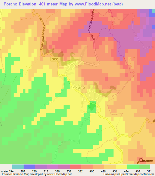 Porano,Italy Elevation Map