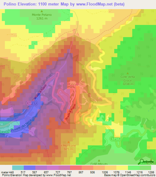 Polino,Italy Elevation Map