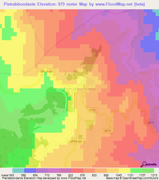 Pietrabbondante,Italy Elevation Map