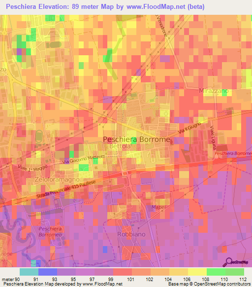 Peschiera,Italy Elevation Map