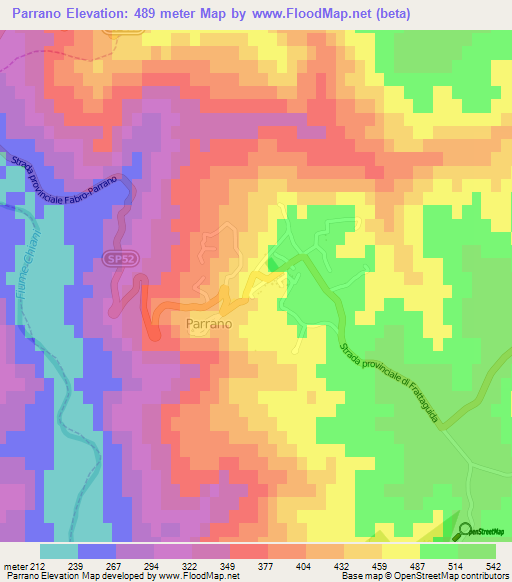 Parrano,Italy Elevation Map