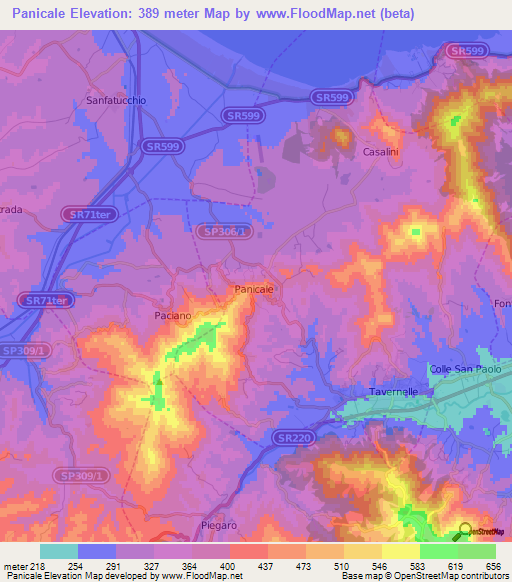 Panicale,Italy Elevation Map