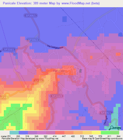 Panicale,Italy Elevation Map