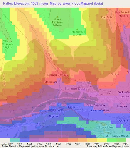 Pallex,Italy Elevation Map