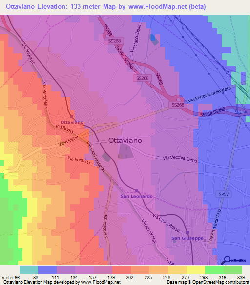 Ottaviano,Italy Elevation Map