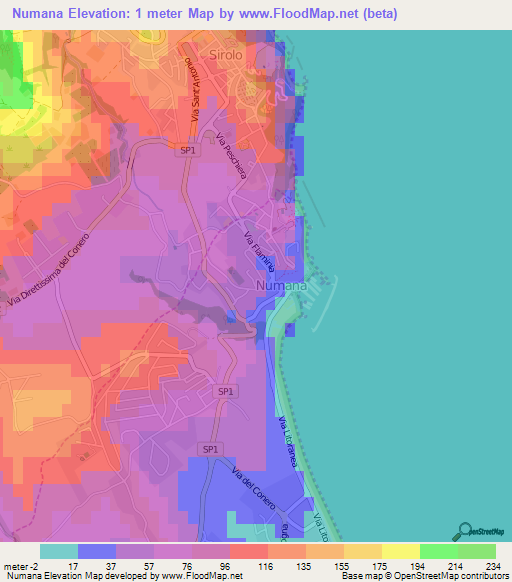 Numana,Italy Elevation Map