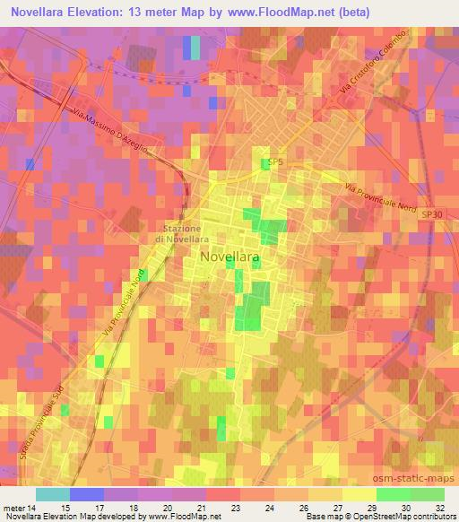 Novellara,Italy Elevation Map