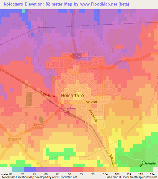 Noicattaro,Italy Elevation Map