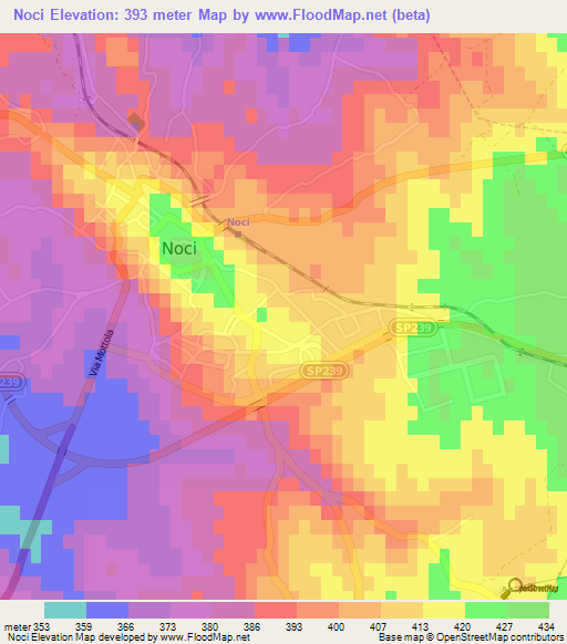 Noci,Italy Elevation Map