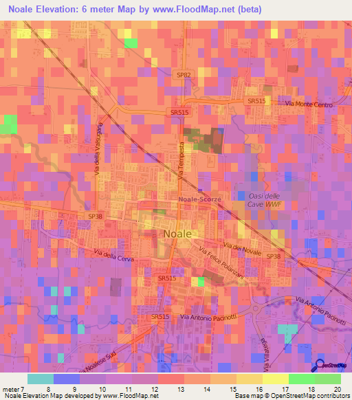 Noale,Italy Elevation Map