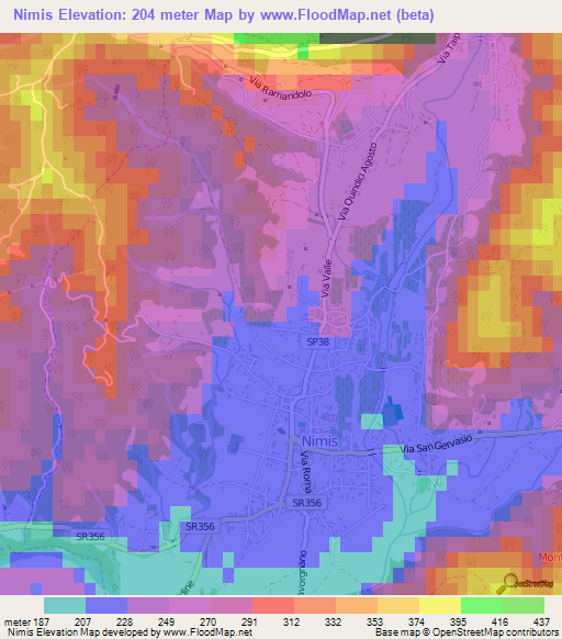 Nimis,Italy Elevation Map