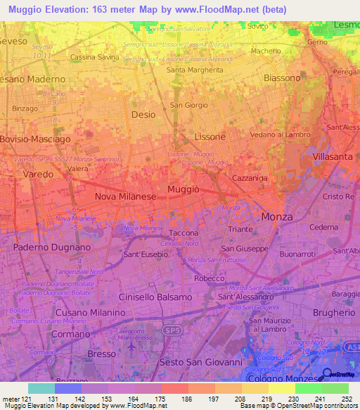 Muggio,Italy Elevation Map