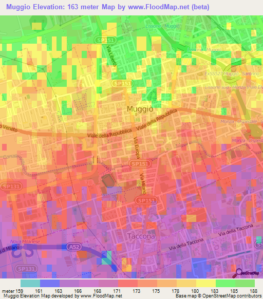 Muggio,Italy Elevation Map