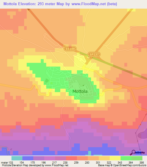 Mottola,Italy Elevation Map