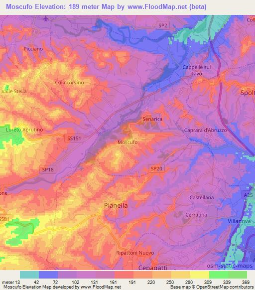 Moscufo,Italy Elevation Map