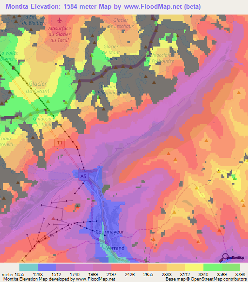 Montita,Italy Elevation Map