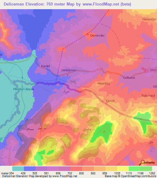 Deliosman,Turkey Elevation Map