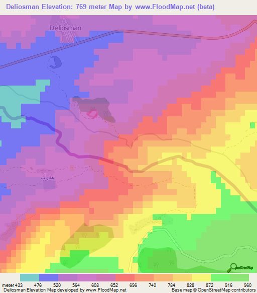 Deliosman,Turkey Elevation Map