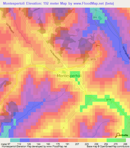 Montespertoli,Italy Elevation Map