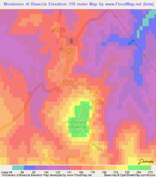 Montenero di Bisaccia,Italy Elevation Map