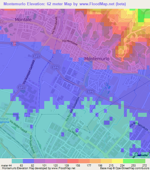 Montemurlo,Italy Elevation Map