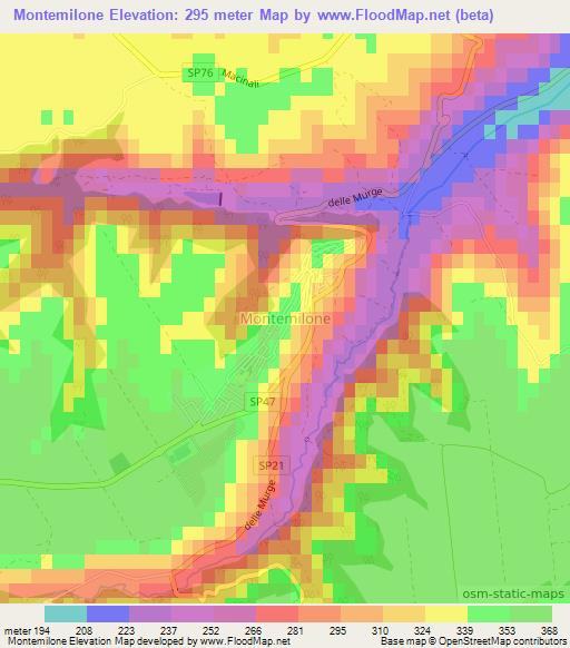 Montemilone,Italy Elevation Map