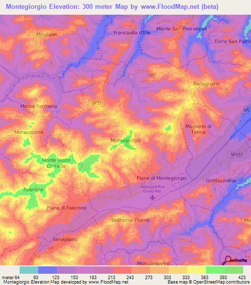 Montegiorgio,Italy Elevation Map