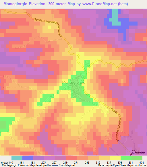 Montegiorgio,Italy Elevation Map