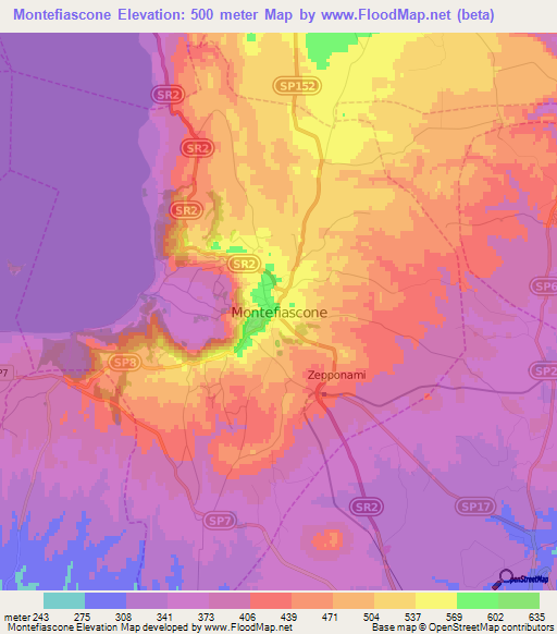 Montefiascone,Italy Elevation Map