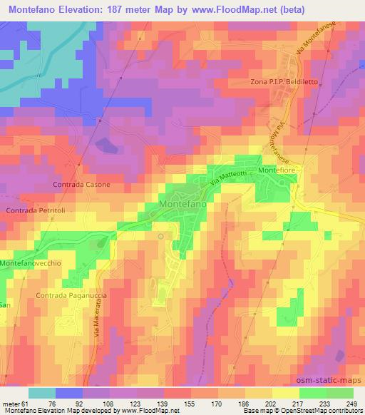 Montefano,Italy Elevation Map