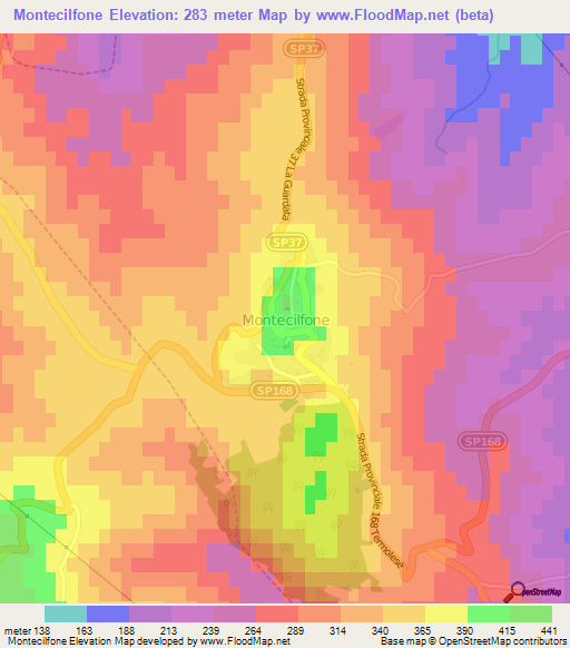 Montecilfone,Italy Elevation Map