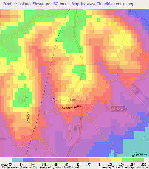 Montecassiano,Italy Elevation Map