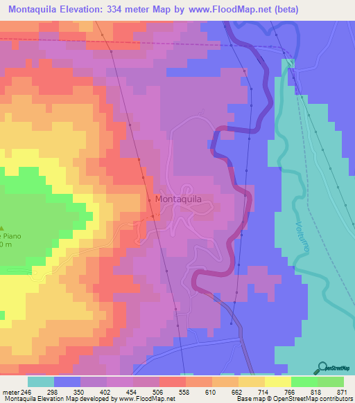 Montaquila,Italy Elevation Map