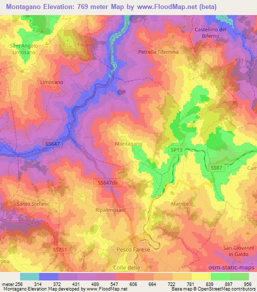 Montagano,Italy Elevation Map